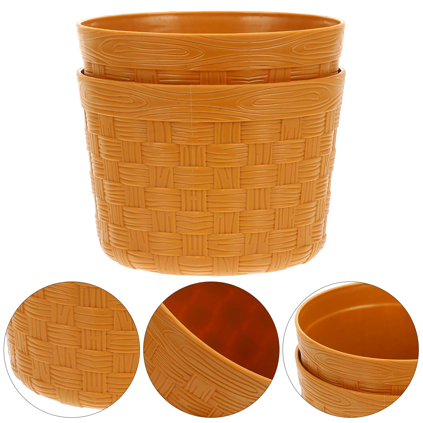 2 Pcs Storage Bucket Toys Kids Plaything Fruit Basket Vegetable Plastic Pretend Child Toddler for Playing 5