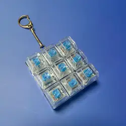 LED Crystal Keycap Fidget Keychain - Stress Relief & Decompression Gadget (9 Buttons)