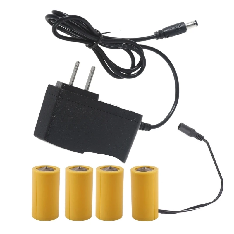 범용 6V LR14 C 제거기, 4x1.5V C 크기 교체, LED 조명, 전자 장난감, 110V, 220V, 50Hz, 60Hz