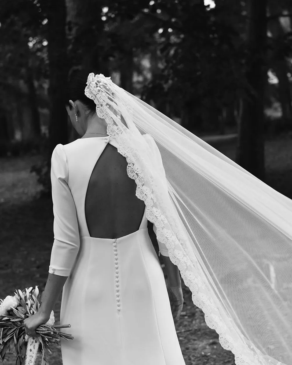 Civil Wedding Dresses 2024 Women V neck 3/4 Sleeves Backless Wedding Party DressBrides Side Slit Sexy Bridal Gowns Customized 5