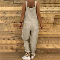 Women Plus Size Overalls Jumpsuits Casual Solid Loose Dungarees Romper Baggy Retro Fashion Trend Classic All-Match Jumpsuits - Image 5