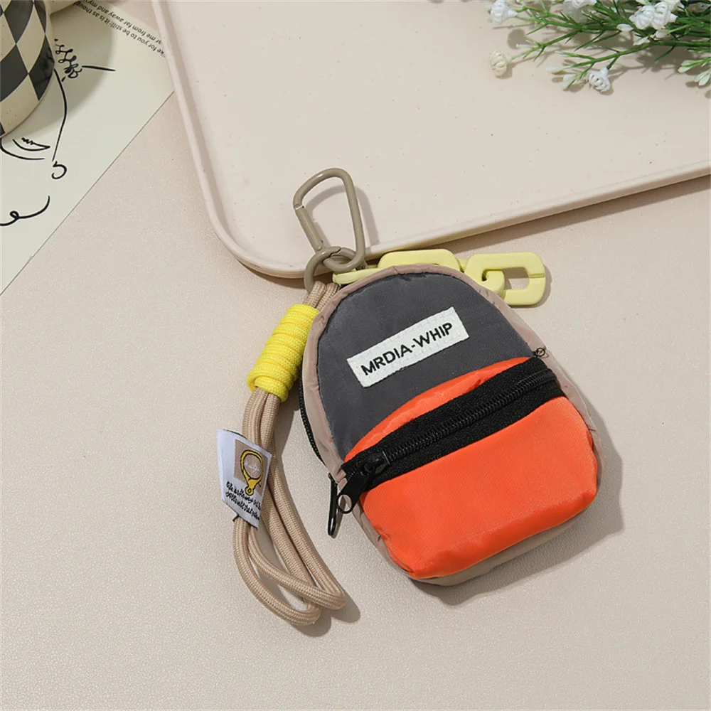 Kawaii Macaron Color Mini Coin Purse Backpack Pendant Anti Loss Key Chain Wallet Multifunctional Earphone Bag Portable