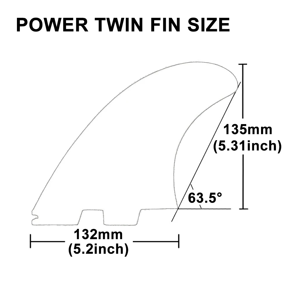 RISECE FCS II Power Twin Fins Performance Glass Black&Blue Twin Fins Surfboard Quillas Surfing