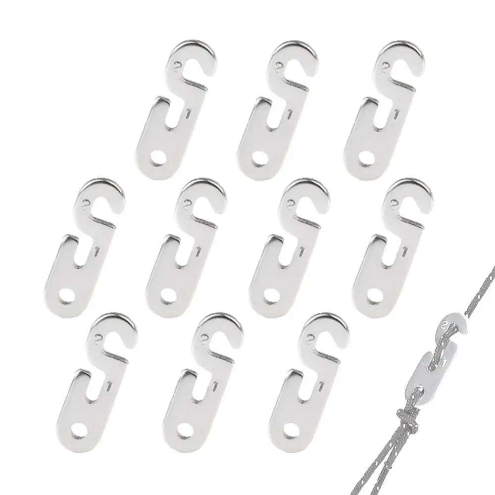 10PCS Adjustable Camping Tent Cord Rope Buckle S Type Tensioners Fastener Kit Outdoor Camping Tent Rope Tensioner Fixed Tool