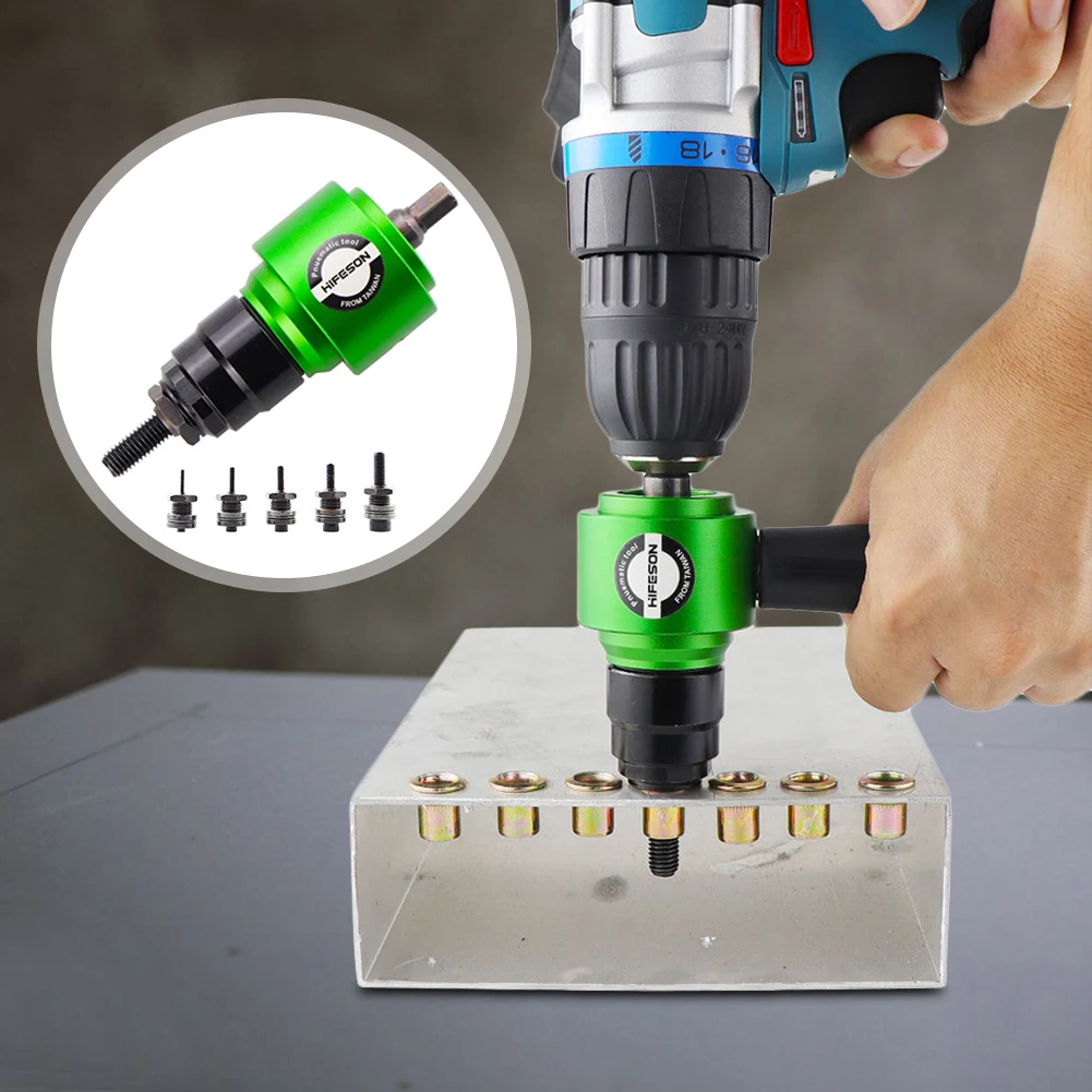 M3~M8 Electric Rivet Gun Rivet Nut Gun Drill Bit Adapter Removable Insert Nut Pull Riveting Tool For Electric Drill/Hand Wrench