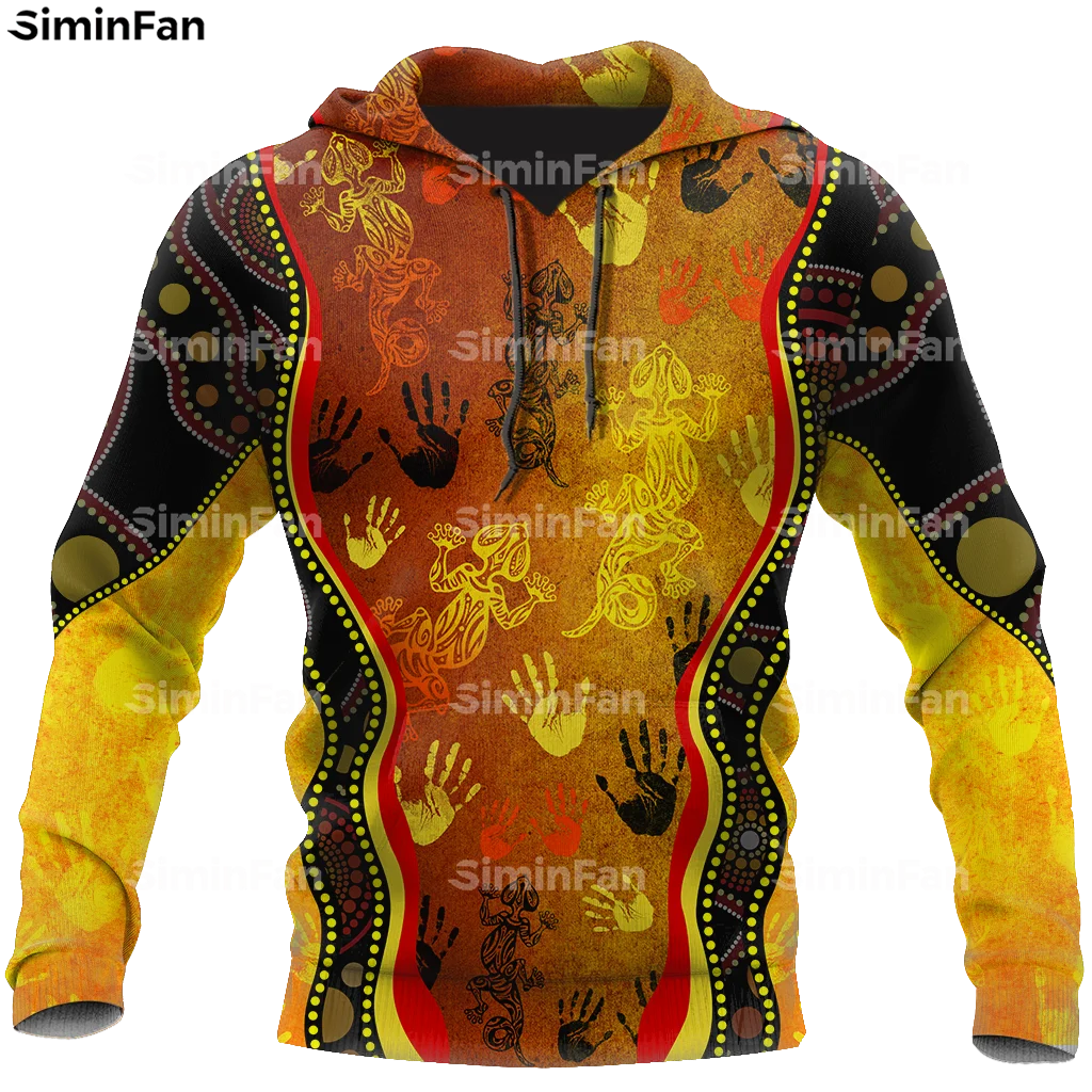 

Aboriginal Australia Hand Lizard Golden 3D Print Hoodie Zipper Jacket Men Casual Hooded Pullover Female Coat Outwear Sweatshirt