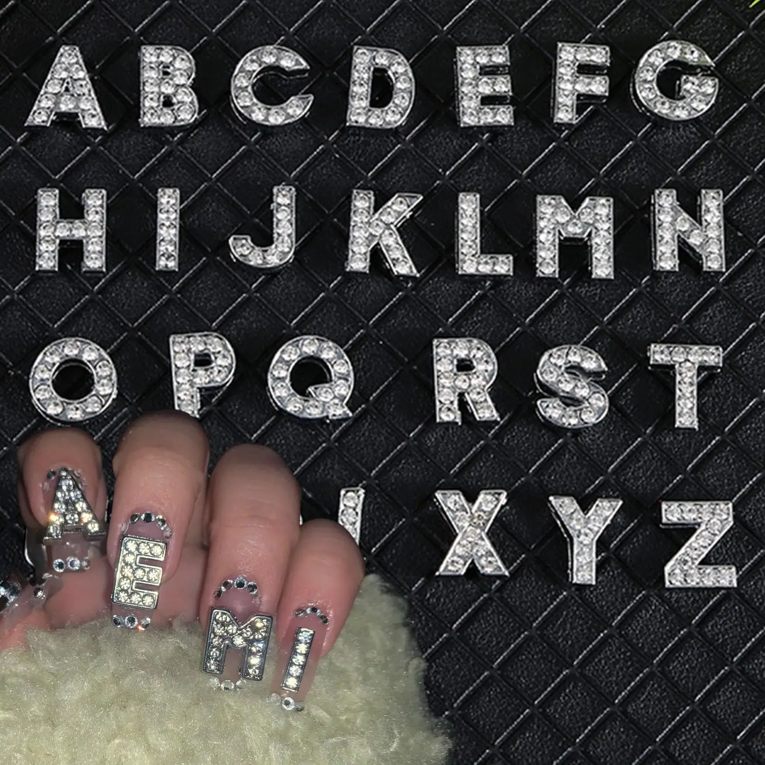 26개 A-Z 26자 DIY 쥬얼리 제작 네일 장식 실버 합금 알파벳 네일 아트 참 크리에이티브 네일 디자인 용품
