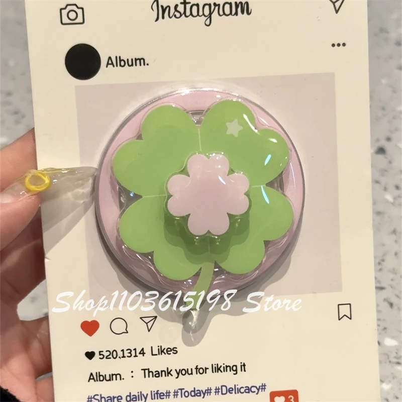 Coréen mignon rotation trèfle chanceux Support magnétique poignée Tok Griptok Support de téléphone Support pour iPhone pour Pad Magsafe Smart Tok
