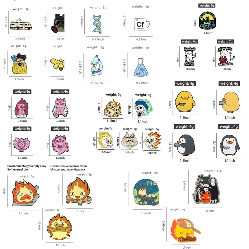 Animal Brooch Cute Cartoon Penguin Knife Series Alloy Chest Flower Exquisite Penguin/yellow Duck Animal Emblem Backpack Accessories