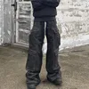 PFNW High Street Drawstring Zipper Sliced Wide Leg Cargo Pants Msn's Casual Loose Straight Trousers Loose Denim Pants 28W5963 2