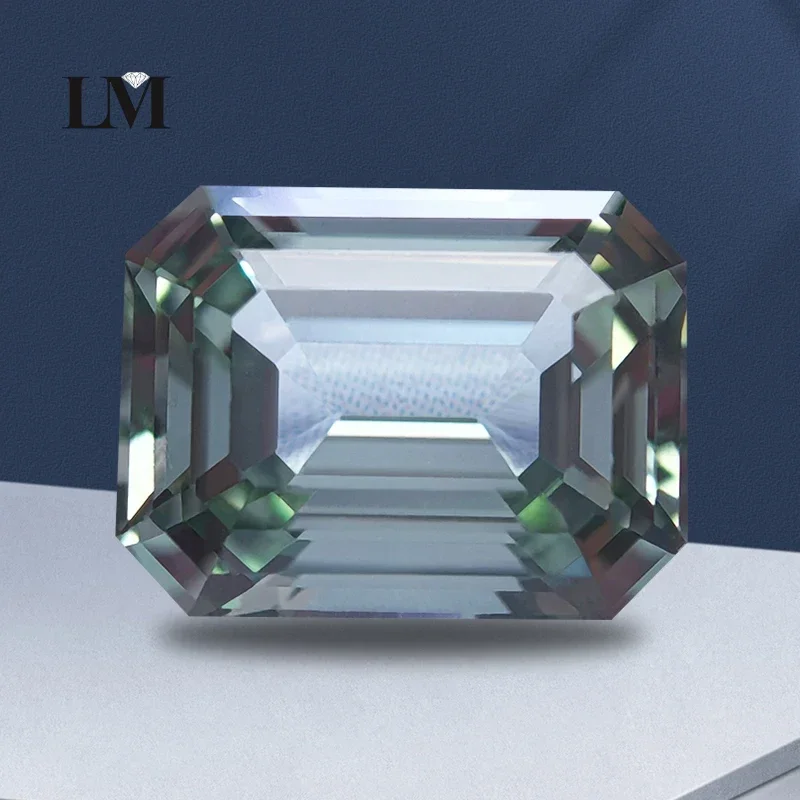 

Top Lab Grown Sapphire Green Color Emerald Cut VVS1 Selectable AGL Certificate Gemstone Charms DIY for Jewelry Making Materials