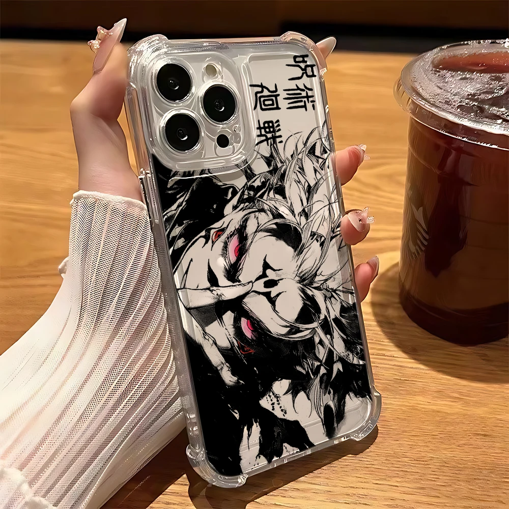 Anime Cool Jujutsu Kaisen Anti-Fall Clear TPU Phone Case