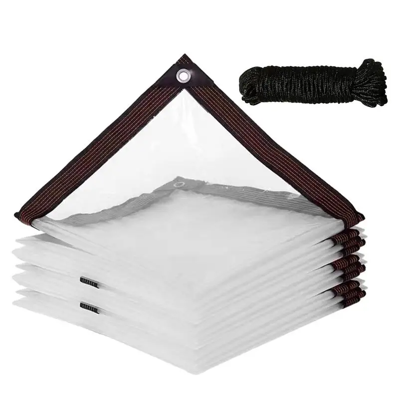 

Clear Tarp Multi-Purpose Reinforced PVC Tarpaulin With Rope Rainy Days Essentials For Greenhouse Garden Porches Decks Barns