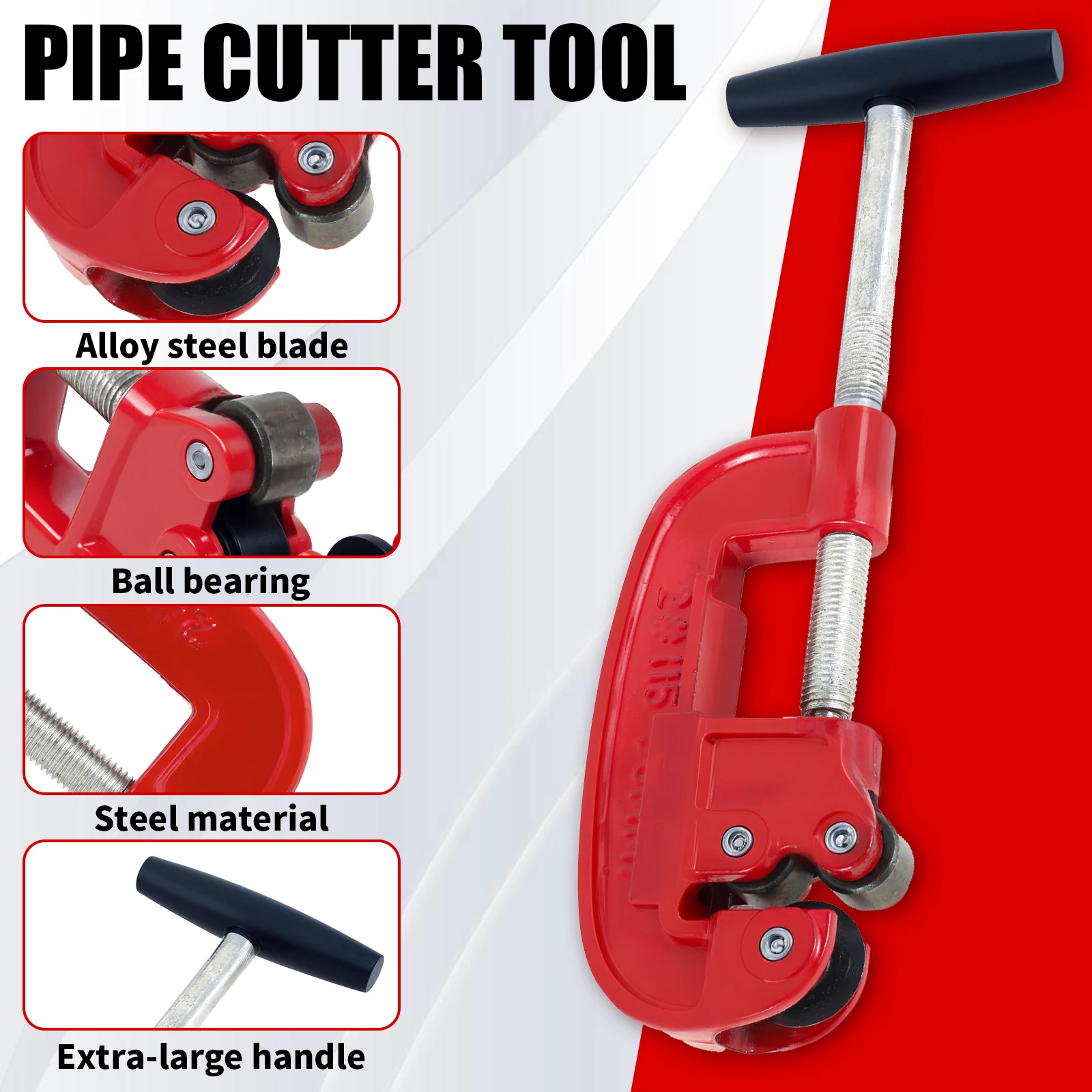 Pipe Cutter Tool Metal Tube Cutter Heavy Duty Tubing Cutting Tool with Blade Precise Plumber Iron Pipe Cutting Tool Galvanized 4