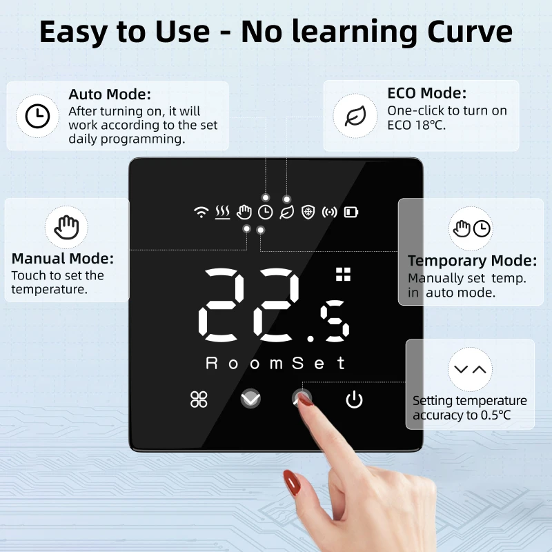 Smart WiFi Thermostat with Daily Programmable Temperature Control