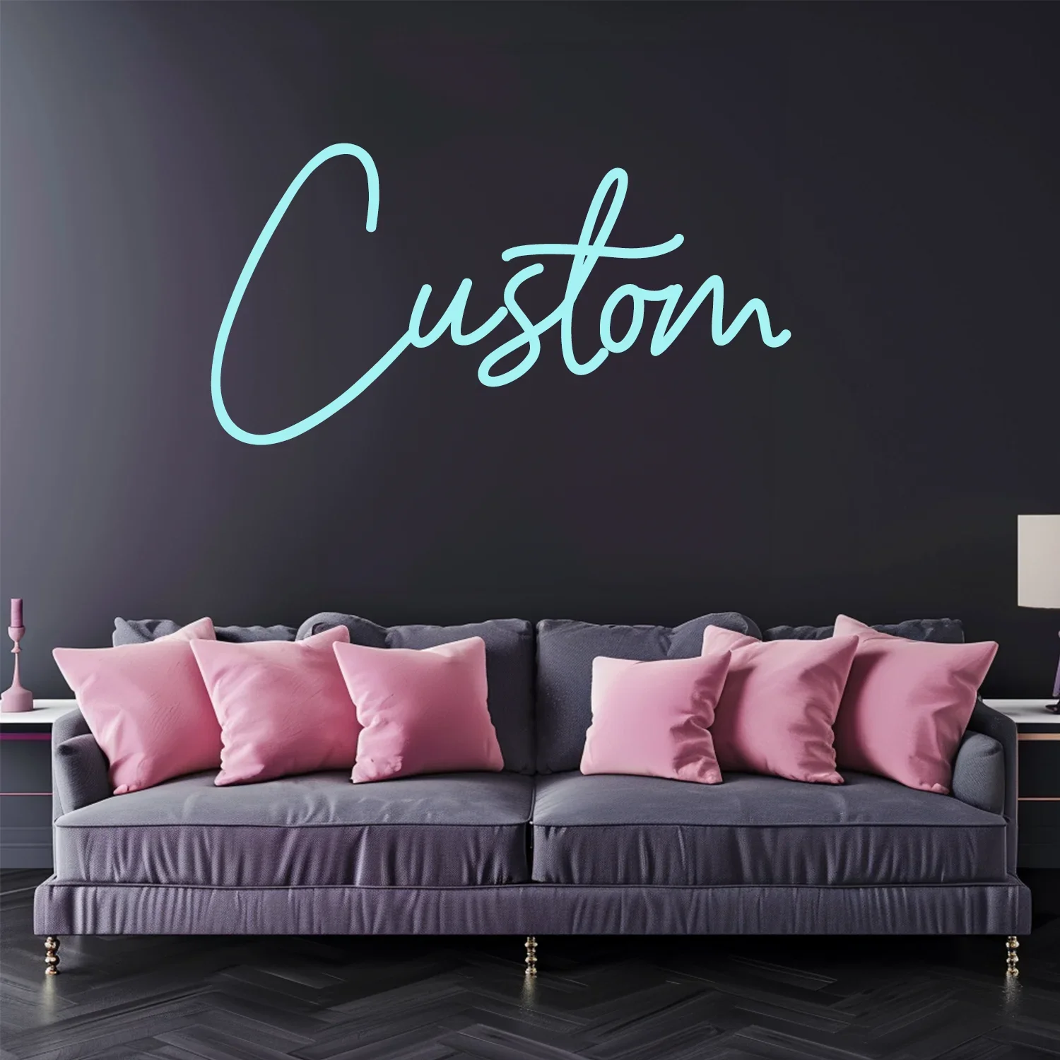 Personalized Neon Sign with Crown - USB Powered Wall Decor