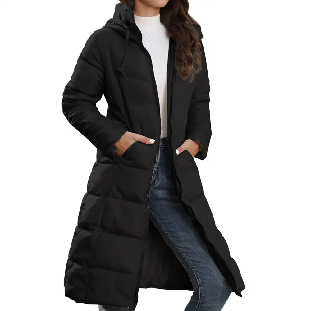 

Cotton Coat Cotton Padded Coat Mid-length Slim Fit Solid Color Long-sleeved Warm Down Winter Hooded Female Stylish
