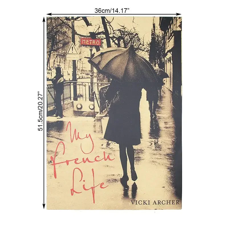 My French Life Movie Poster Bar Cafe Decor Kraft Paper Wall Stickers Decorative Painting