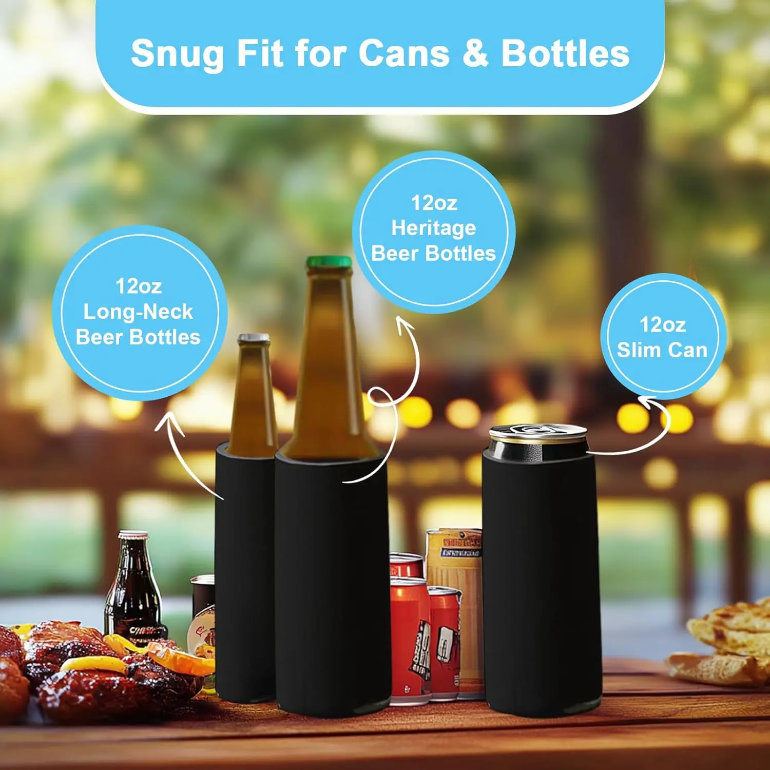 Customized Insulated Neoprene Bottle & Can Cooler Sleeve