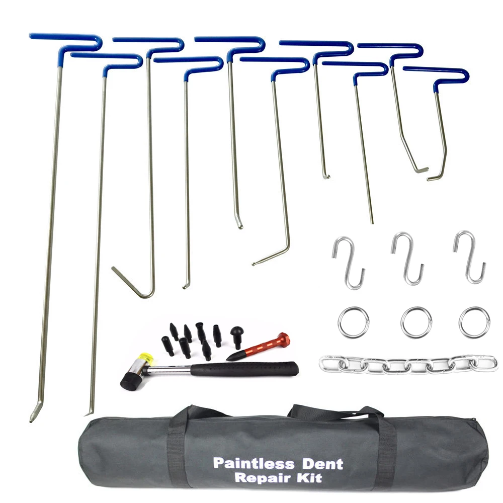 

Full Set Paintless Dent Repair Removal Hail Tools Rods Puller Tap Down Hammer for Car Body Hail Damage Door Dent Removal