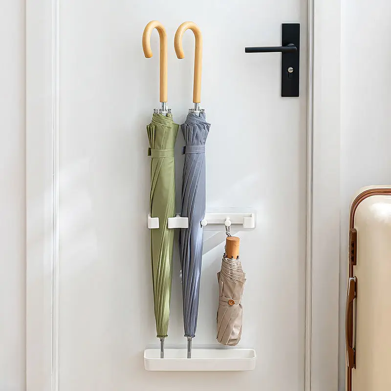 Household wall mounted non perforated umbrella storage rack drain storage rack