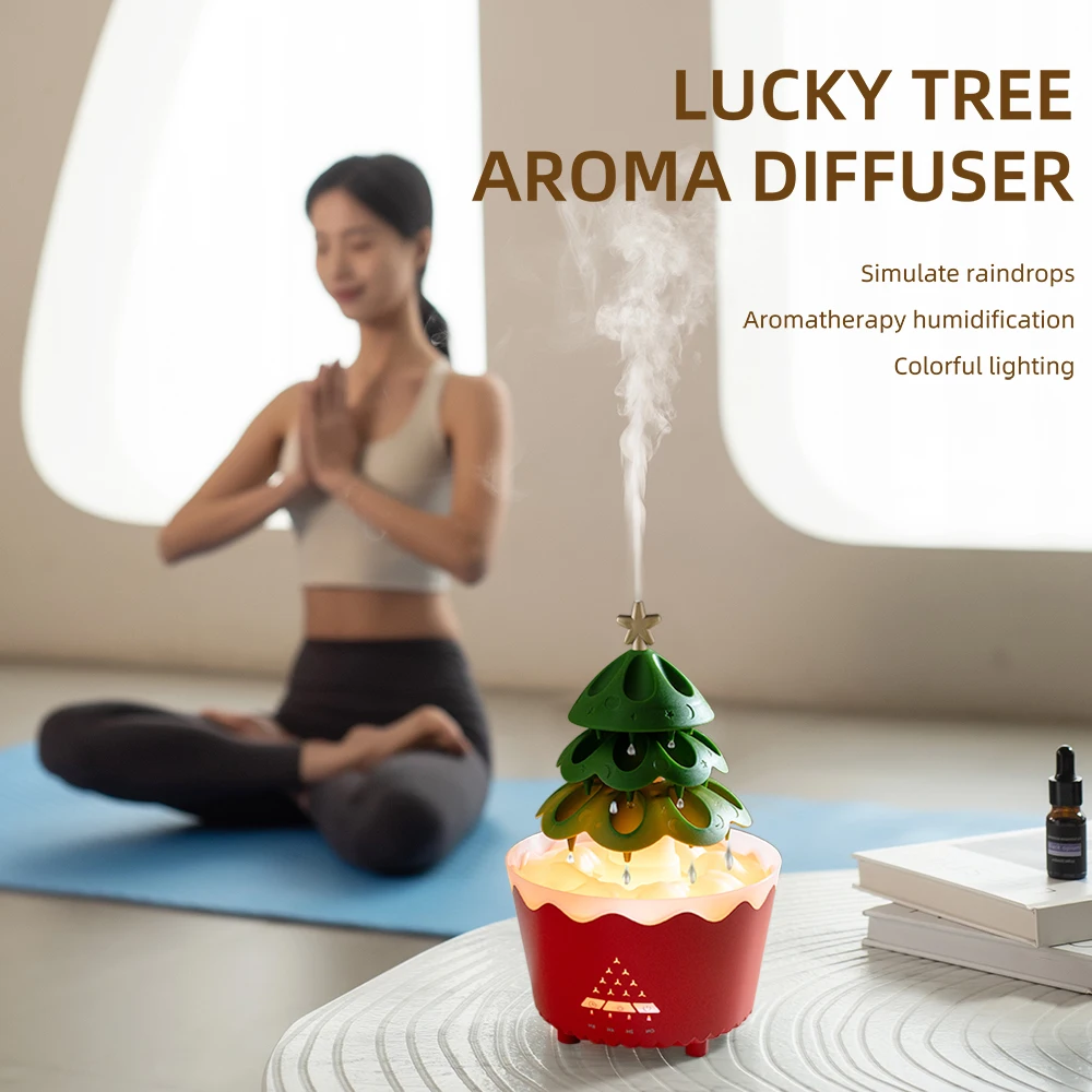 UFO Umbrella Essential Oils Diffuser Large Capacity Humidifier Christmas Jellyfish Aroma Diffuser Raindrop Sleeping Night Lights 5