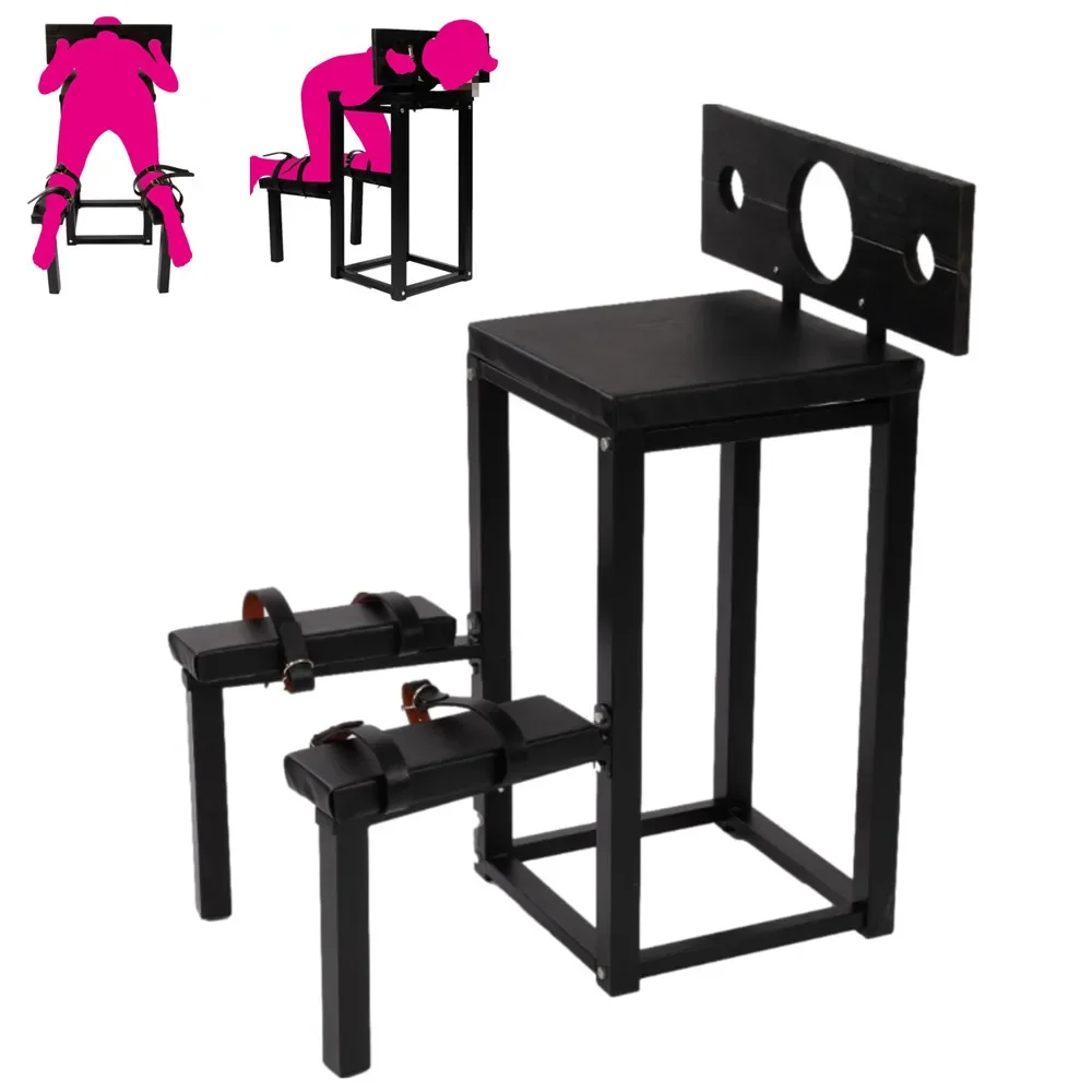 Fetish Love Spanking Chair BDSM Bondage Dog Pillory Training Tools Handcuffs Collar Sex Toys for Women Men Adults Games Couples