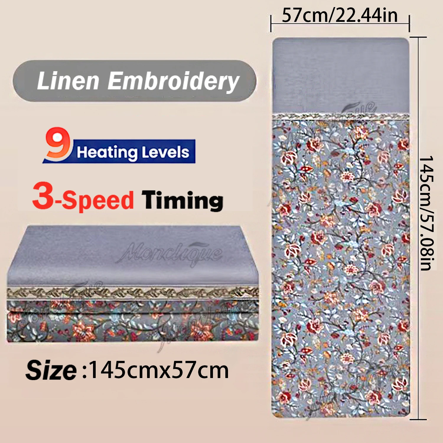 Mugwort Mattress 9 Levels Constant Temp 4 Mode Timer Body Warming Thermal Mat Multifunctional Winter Anti-cold Mat Home Office