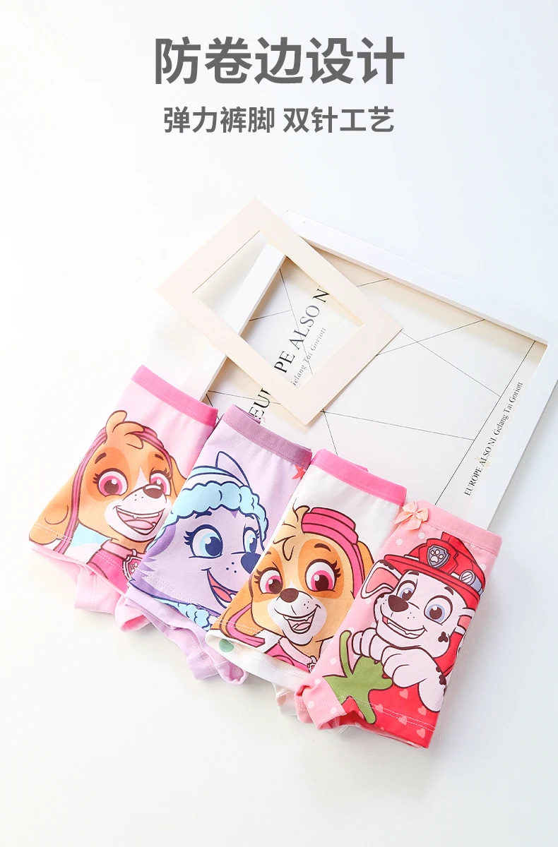 4 TEILE/SATZ Echte Paw Patrol Mädchen Unterhose Skye Everest Marshall Schutt Baumwolle Kurze Kinder Kurze Hosen Antibakterielle Unterwäsche – Detail 12
