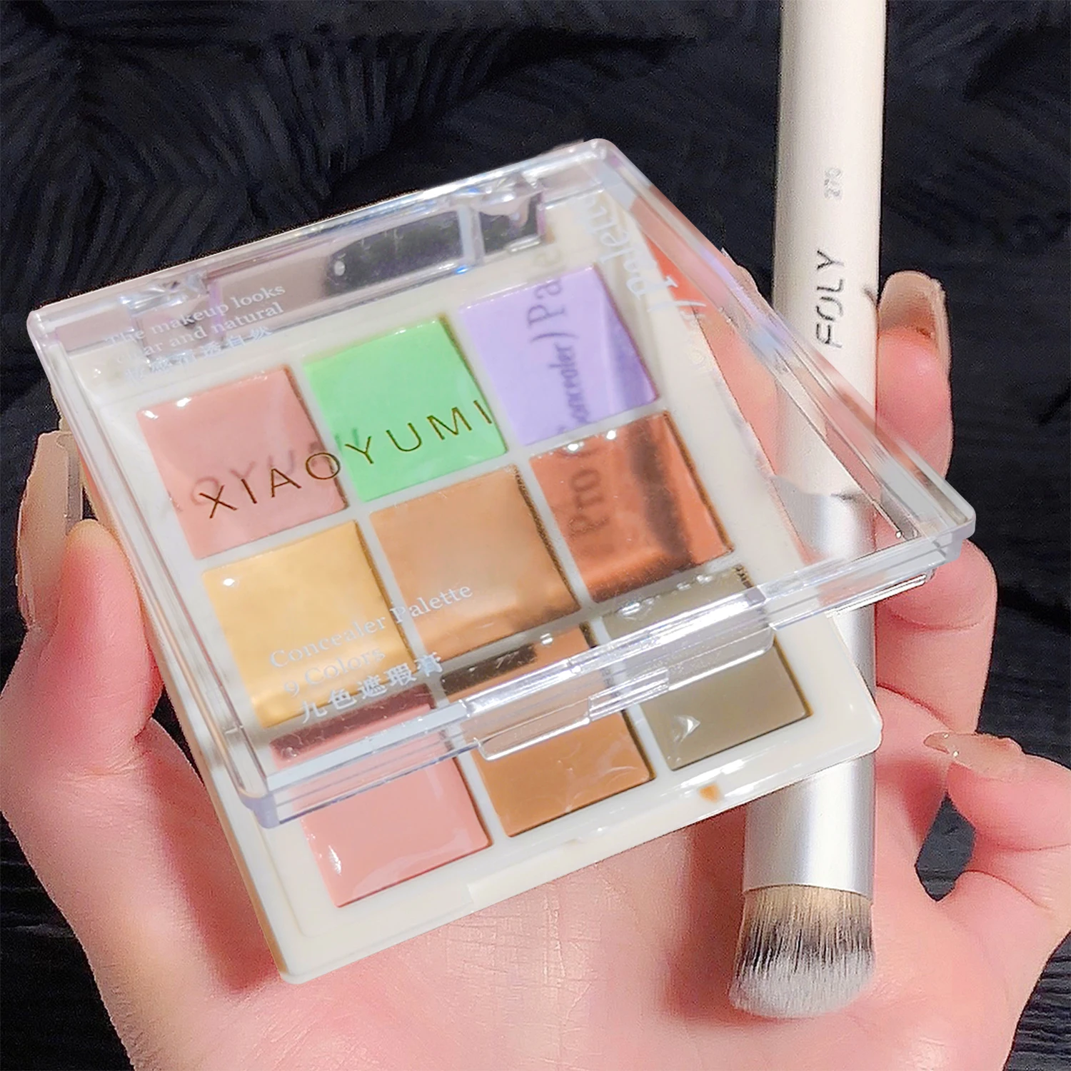 Nine Tone Concealer 9-color Concealer Palette Waterproof Sweatproof Concealer Cover Spots Acne Dark Circles Color Correction Cream Korean Makeup
