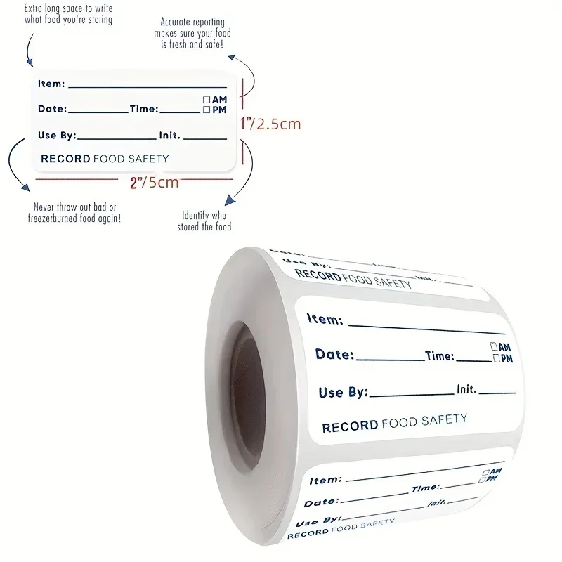 Kitchen Sticker Refrigerator Freezer Food Storage Date Content Label Self-adhesive Roll Dissolvable Storage