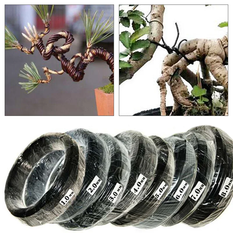 3m/5m/10m Black Bonsai Wire Anodized Aluminum Bonsai Training Ties Plant  Support Branches Bend Fixing Strings Garden Accessories