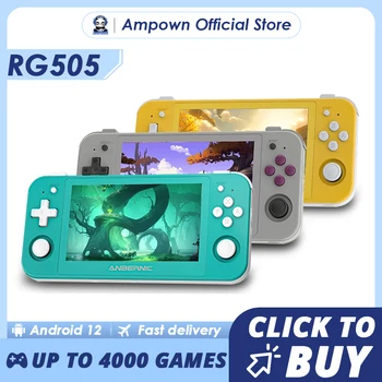 ANBERNIC 휴대용 게임 콘솔, 4.95 인치 OLED 터치 스크린, 안드로이드 12 OS, 비디오 게임 콘솔, 홀 조이스틱, OTA 업데이트, RG505