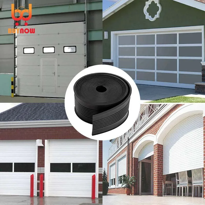Tira de goma universal para puerta de garaje, sello de puerta de garaje,  resistente a la intemperie, reemplazo de burlete