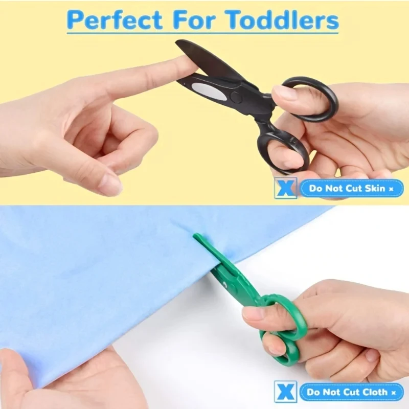Preschool Training Safety Scissors Children Animal Cartoon DIY Craft Plastic Scissors Blunt Tip Kid-Friendly Art Tools