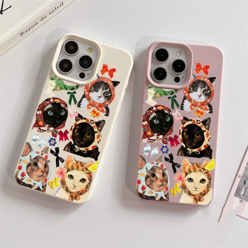 Charming Cloth Cat Design Soft Rubber Phone Case