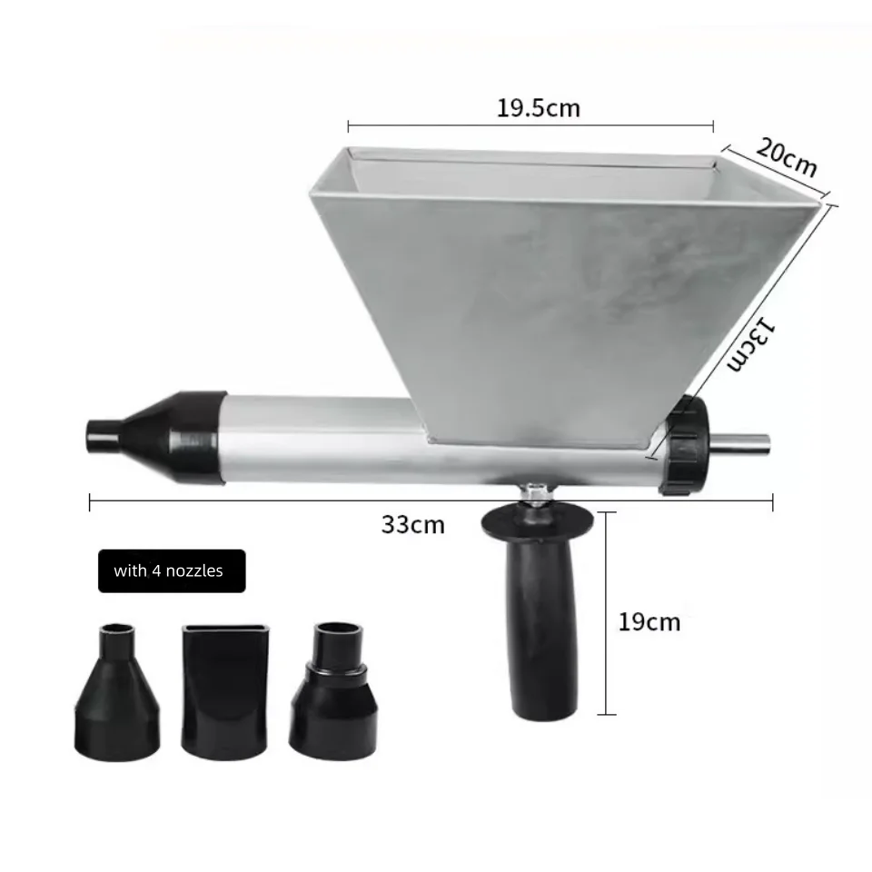Auger Mortar Caulking Gun,All-Metal Portable Cement Caulking Gun Sprayer With Nozzles for Walls, Bricks, Floors 4