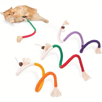Sisal Rope Cat Toys, 3 Pack Bite-Resistant Catnip Toys, Cat Toys for Bored Indoor Cats, Safe Teeth Cleaning Chew Cat Toy 1