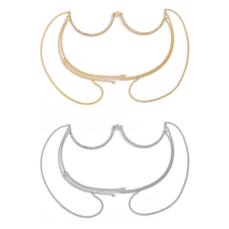 

N7YD Body Chains Chest Bracket Bras Chain Fashion Delicate Upscale Coin Trendy Beauty
