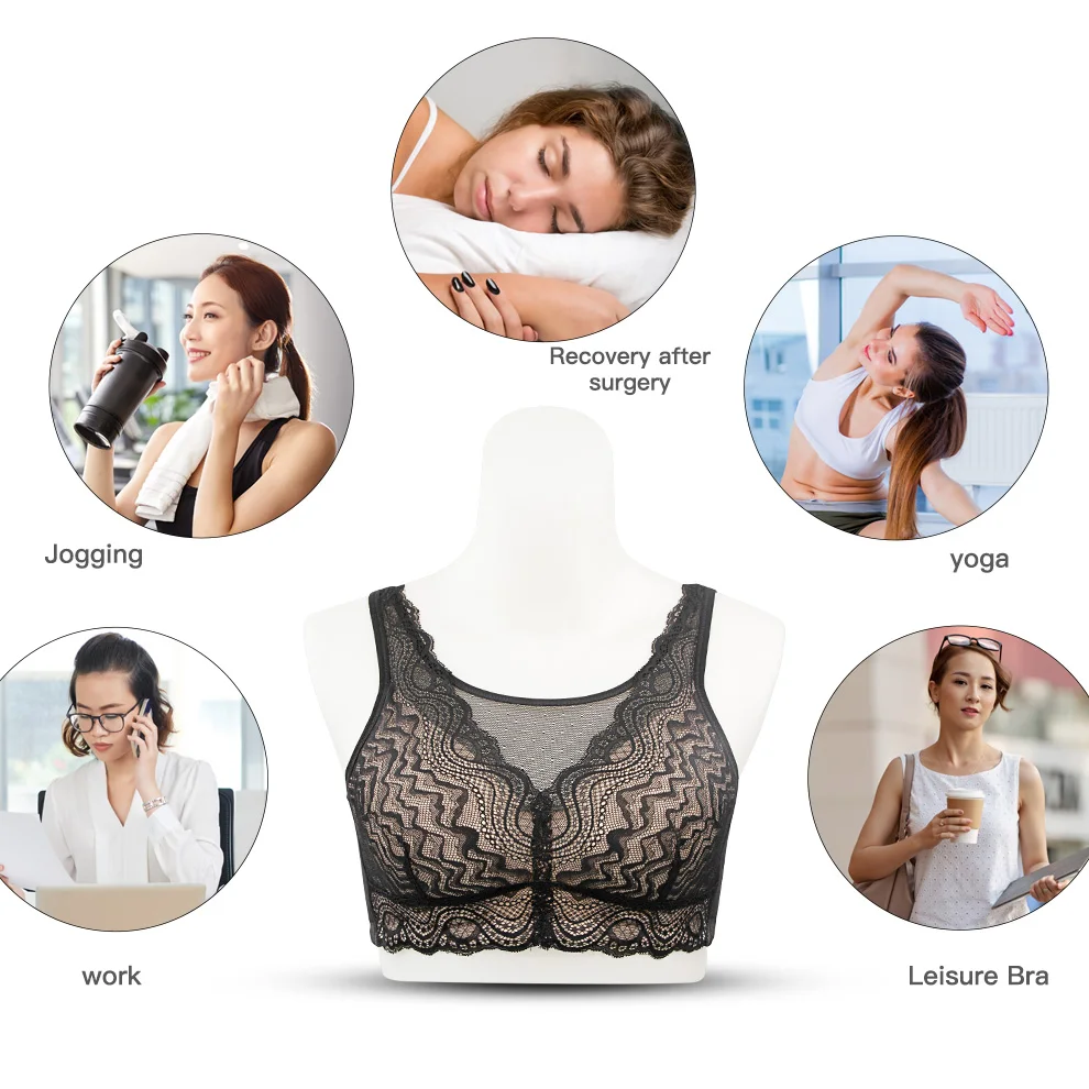 2076 New Breast Surgery Lace Back Breasted Breast Cancer Patients Silicone  Padded Without Steel Ring