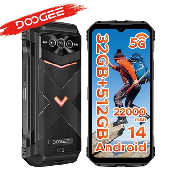 Doogee V Max Pro Smartphone robusto Dimensity 7050 5g Schermo Ips da 6,58 pollici 12Gb 512Gb 22000Mah/33W 108Mp Ai Camera Android 14 Nfc