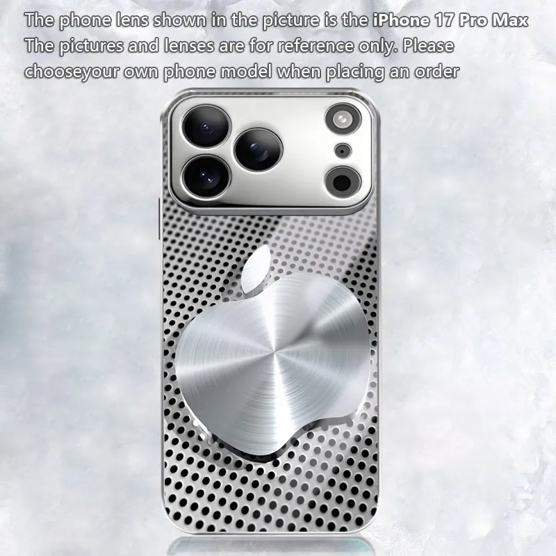 Metal Mesh For Apple Texture Pattern Glass Electroplated Phone Case For iPhone 17 16 15 14 13 12 11 Pro Max Plus 16E 17Air Cover 6