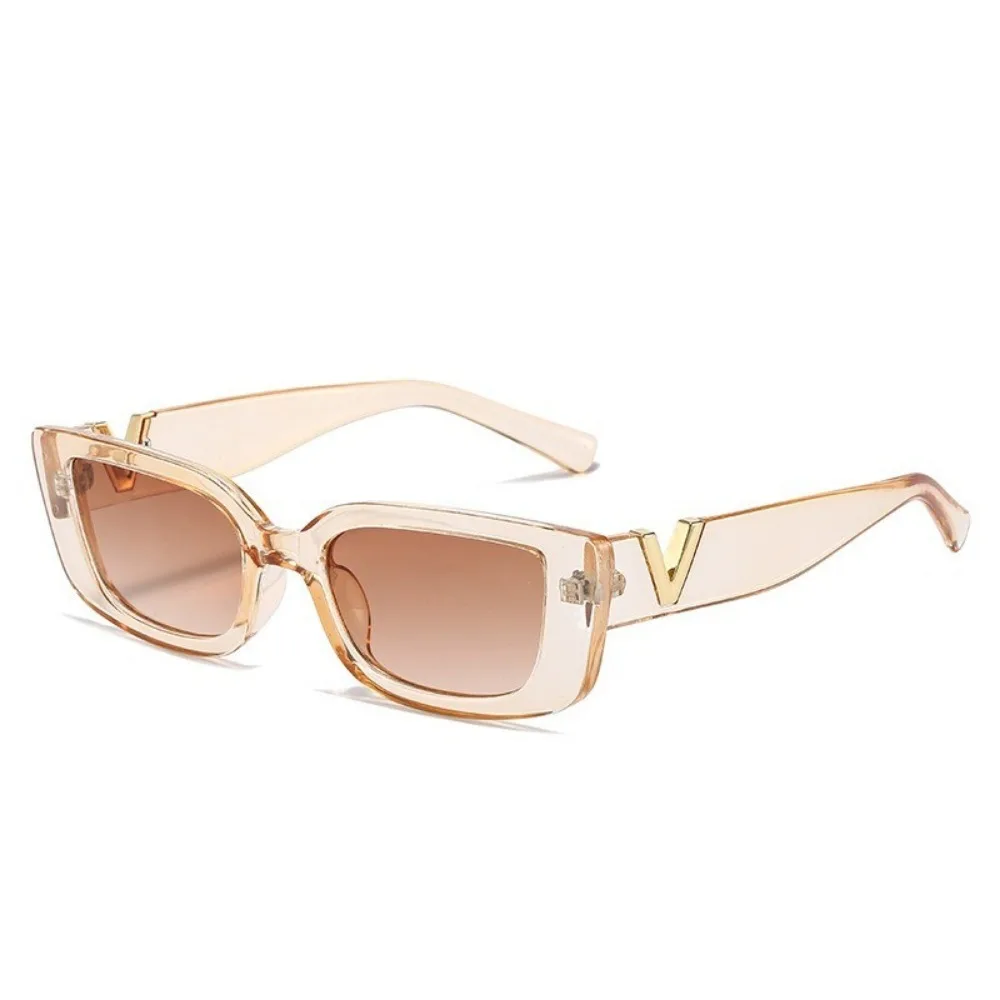 Retro Sunglasses Rectangle Unisex Fashion V-shaped Foots Outdoor Sunshade