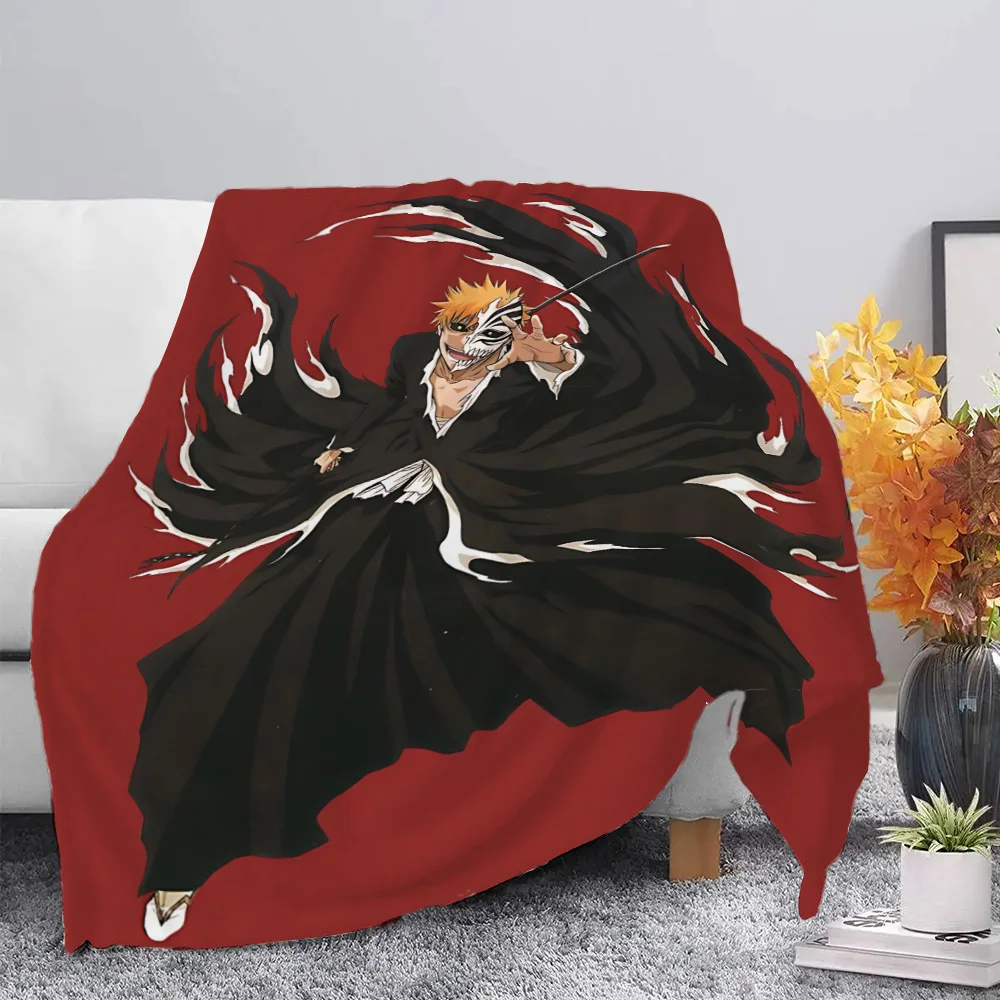 Bleach Kurosaki Ichigo Printed Blanket Picnic Blankets Warm Blanket Soft and Comfortable Blanket Home Travel Birthday Gift 6