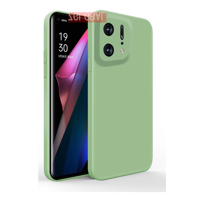 For OPPO Find X5 Pro Case Soft Liquid Silicone Phone Cover Coque Funda neck pouch for phone Cases & Covers