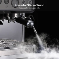 Machine à expresso avec broyeur, Machine à café en acier inoxydable de 15 bars avec mousseur à lait, cafetière pour Latte Cappuccino domestique 3