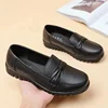 New Spring Women Shoes Low Top Round Head Loafers Waterproof Soft Leather Shoes Solid Color Versatile Casual Shoes Zapatos Mujer 3