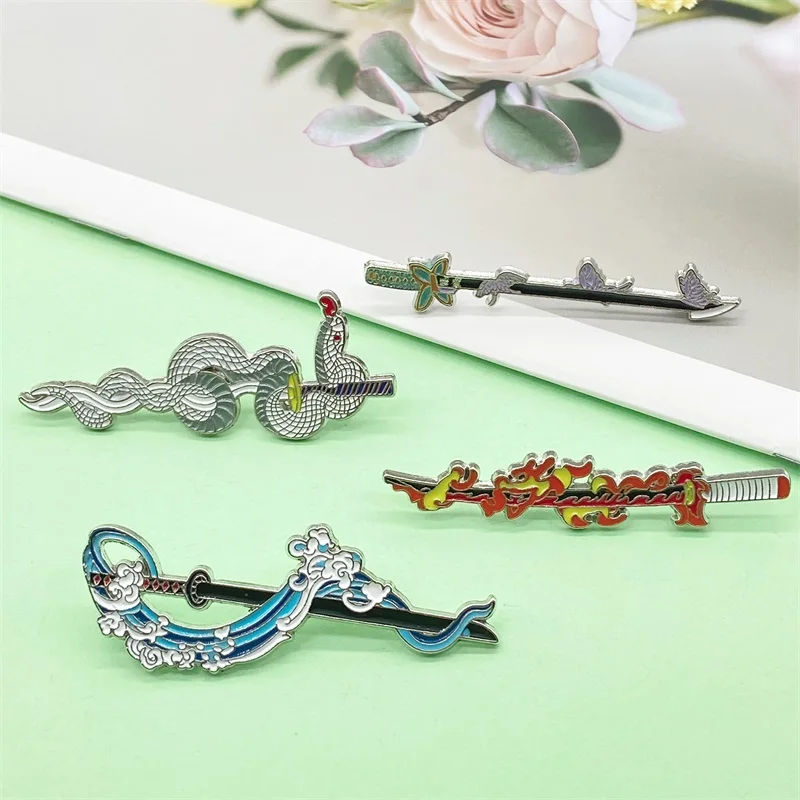 Enamel Pins Demon Slayer Katana Badges