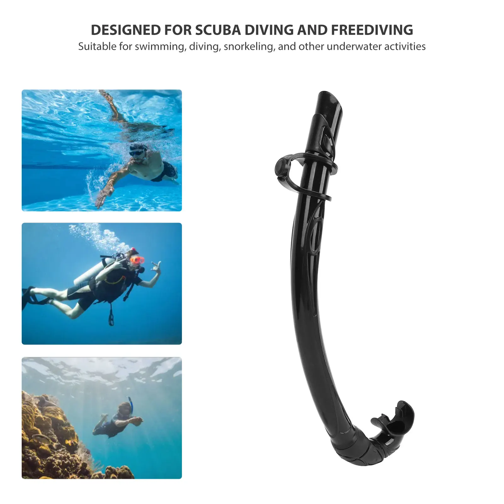 Diving Snorkel Swimmers Snorkel Swimming Snorkel PVC Snorkeling Breathing Tube Portable Diving Snorkel Comfortable Mouthpiece For Free Diving