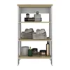 Linen Cabinet Jenne, Four Open Shelves, Light Oak / White Finish 4